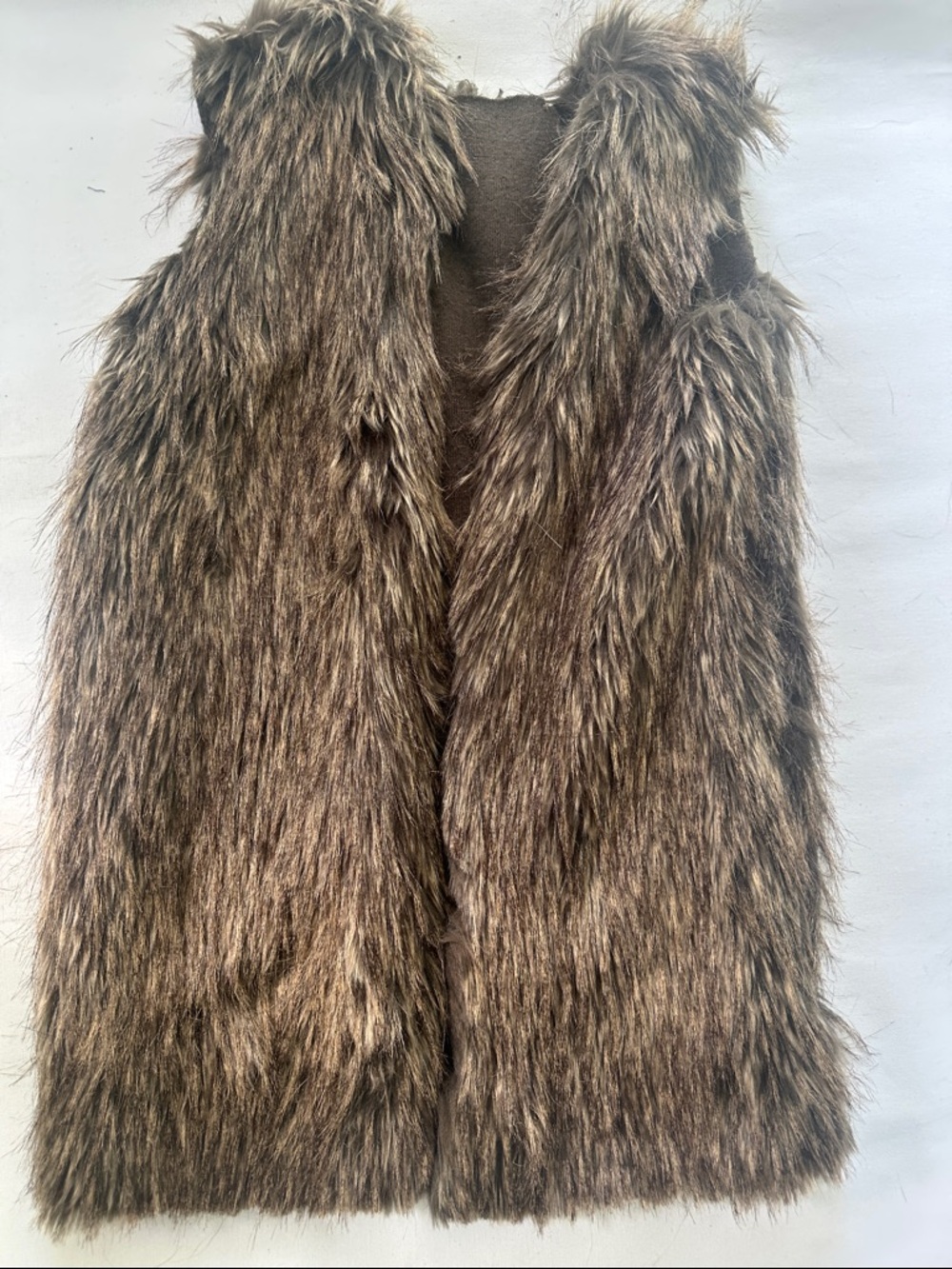 Faux Fur Vest in Brown Tones